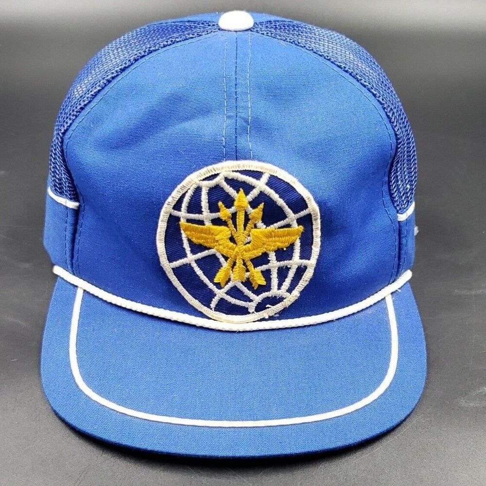 Vintage Trucker Hat USAF MAC Patch Military Airlift Command Snapback Mesh RARE